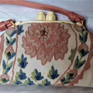 Vintage Anthony Luciano Fabric/Leather Handbag